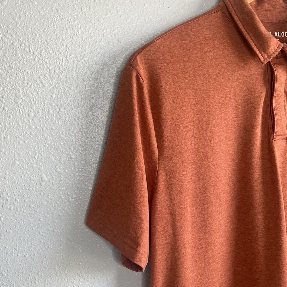 01.Algo Mens XL Performance Polo Shirt Rust Orange Quick Dry Anti-Odor SPF 40 - Picture 4 of 7